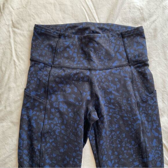 Lululemon Women Fast Free HR LW6BCWS WLTL Blue Black Print - Picture 4 of 13